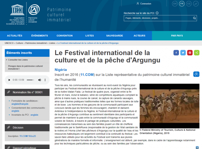 Le Festival international de la culture et de la pêche d'Argungu - patrimoine immatériel - Secteur de la culture - UNESCO.png